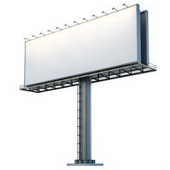 Obraz premium A large billboard structure with a blank advertising space on top of a metal pole. isolated on transparent background