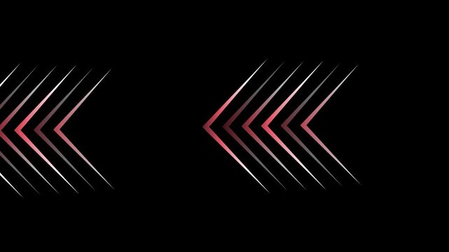 Dark abstract background chevron arrows pointing left animation, minimalist geometric pattern animated