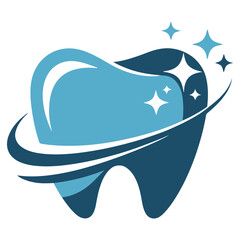 Obraz premium Stylized tooth with futuristic and cosmic design elements