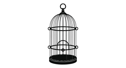 Black metal birdcage with dome top © SyedZahedul