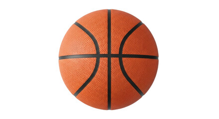 Fototapeta premium Orange basketball isolated PNG on transparent background, sports equipment for basketball games and training, professional ball