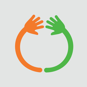 Two hands of child with widespread fingers
