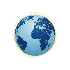 High-quality detailed illustration of the earth with blue oceans and green continents isolated on transparent background