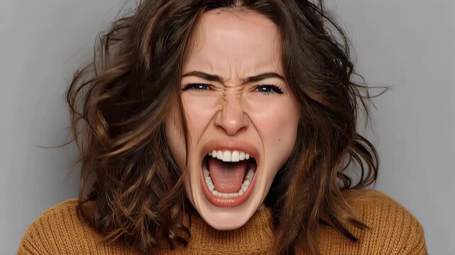 Expressions of a woman showing various emotions in a single scene