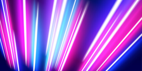 Clean glowing streaks extend endlessly through a dark digital environment, symbolizing speed and innovation. Blue neon tones shimmer softly. A minimalist futuristic design concept. © IvanLi