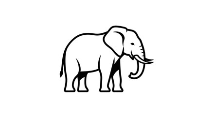 Fototapeta premium Large Mammal Elephant Animal Side View.