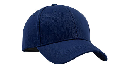 Fototapeta premium Premium Blank Navy Blue Baseball Cap Mockup Isolated on White Background
