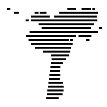 Symbol Map of the city Pl&ouml;n (Schleswig-Holstein, Germany) showing the area of the city with just a few black horizontal lines