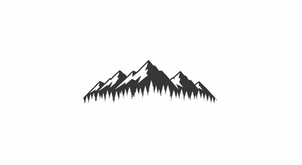 Obraz premium Mountain Range Silhouette Icon Graphic.