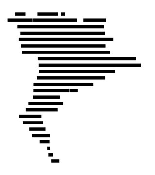 Symbol Map of the city Hellenthal (Nordrhein-Westfalen, Germany) showing the area of the city with just a few black horizontal lines