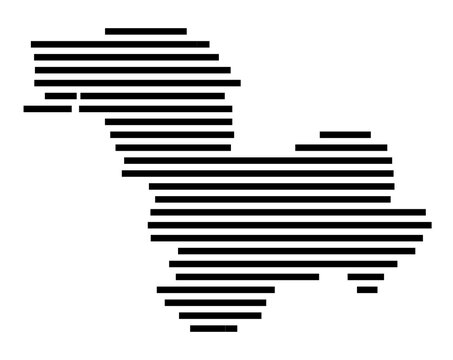 Symbol Map of the city Calden (Hessen, Germany) showing the area of the city with just a few black horizontal lines
