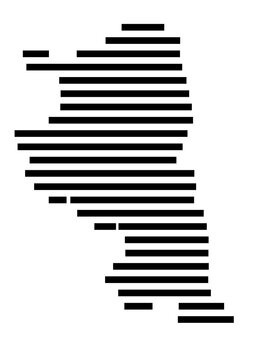 Symbol Map of the city Schaafheim (Hessen, Germany) showing the area of the city with just a few black horizontal lines
