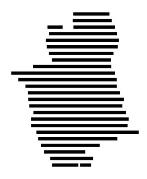 Symbol Map of the city Schmitten im Taunus (Hessen, Germany) showing the area of the city with just a few black horizontal lines
