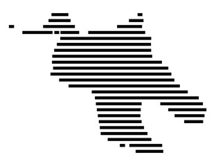Obraz premium Symbol Map of the city Wesertal (Hessen, Germany) showing the area of the city with just a few black horizontal lines