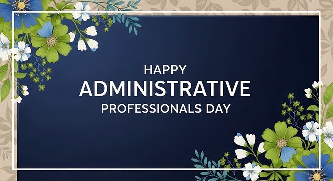 Administrative professionals day celebration with floral accents and appreciation message
