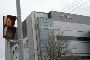 Obraz premium TELUS Laird Data Centre, a high-security telecommunications and data storage facility, located at 73 Laird Drive, East York; housed in a 5-story commercial building, Toronto