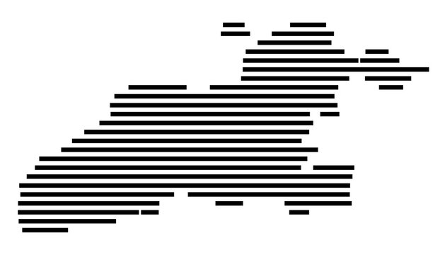 Symbol Map of the city Beilstein (Baden-W&uuml;rttemberg, Germany) showing the area of the city with just a few black horizontal lines