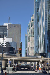 Obraz premium looking north on Bay Street from Harbour Street near Lake Shore Blvd W, Toronto