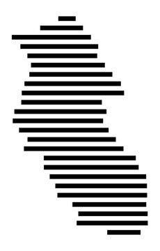 Symbol Map of the city Illingen (Baden-W&uuml;rttemberg, Germany) showing the area of the city with just a few black horizontal lines