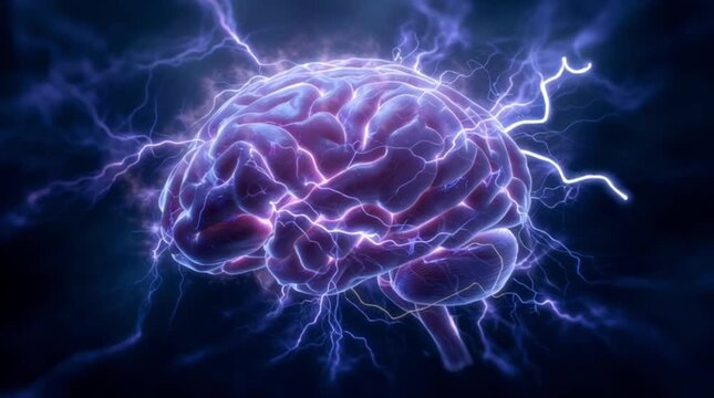 luminous human brain, AI generated  video
