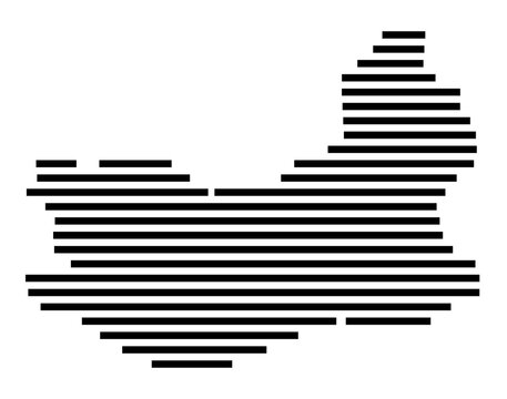 Symbol Map of the city Immenstaad am Bodensee (Baden-W&uuml;rttemberg, Germany) showing the area of the city with just a few black horizontal lines
