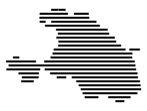 Symbol Map of the city Neuffen (Baden-W&uuml;rttemberg, Germany) showing the area of the city with just a few black horizontal lines