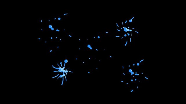 Splash liquid burst animation, 2d cartoon flash fx, shiny spark flash explosion FX, hand drawn water drop particles, fluid wave motion, slash elements for VFX and games animation liquid burst, 4K