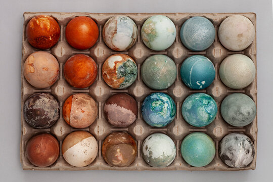 Easter eggs dyed using a natural method