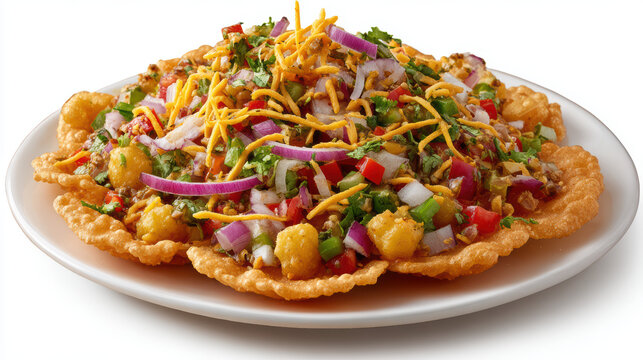 crispy sev puri with potato - a popular indian street food delight
