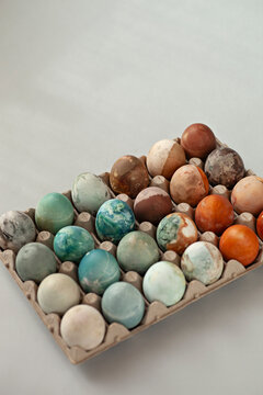 Easter eggs dyed using a natural method