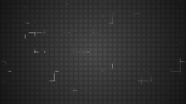 Abstract animated background showing subtle light streaks moving across a structured grid surface over a deep space radial gradient.