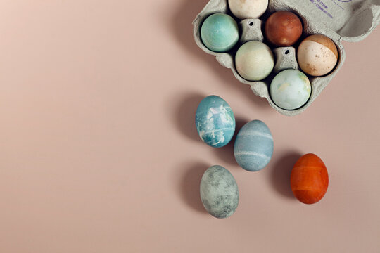 Easter eggs dyed using a natural method