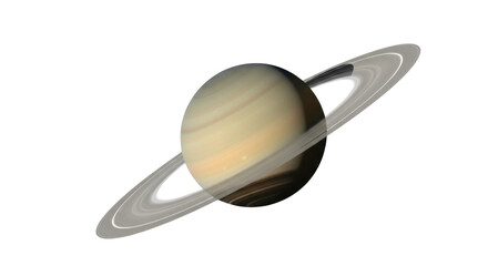Saturn planet with rings isolated PNG on transparent background, detailed gas giant for space exploration and educational resources © Luca