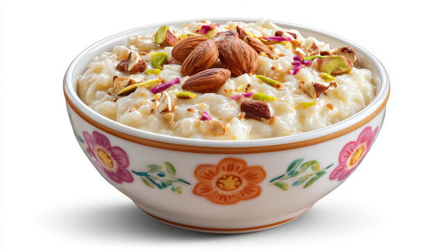 indian kheer rice pudding with nuts and spices