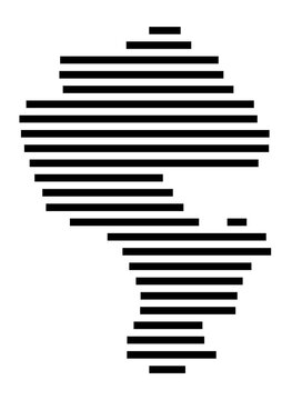Symbol Map of the city Chieming (Bayern, Germany) showing the area of the city with just a few black horizontal lines