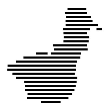 Symbol Map of the city Eggolsheim (Bayern, Germany) showing the area of the city with just a few black horizontal lines