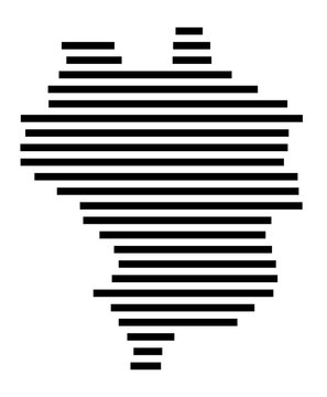 Symbol Map of the city Glonn (Bayern, Germany) showing the area of the city with just a few black horizontal lines