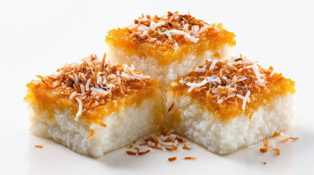 filipino kutsinta dessert with grated coconut topping