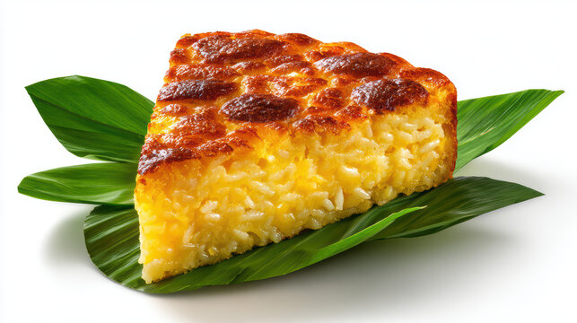 delicious filipino bibingka rice cake baked in banana leaves