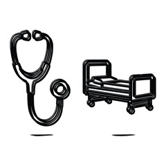 Stethoscope Hospital Bed Healthcare Concept