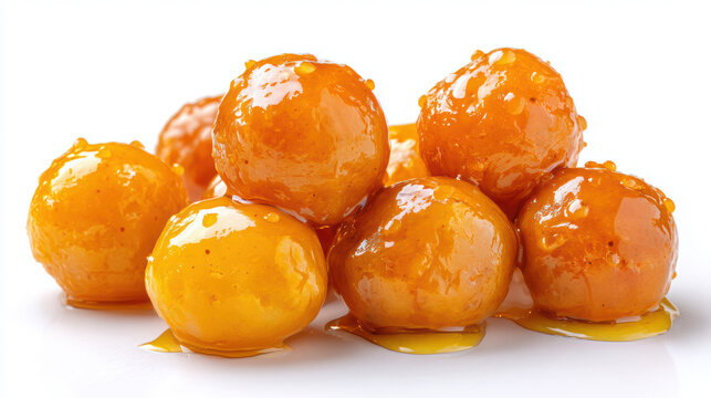 transparent turkish lokma fried dough balls in syrup