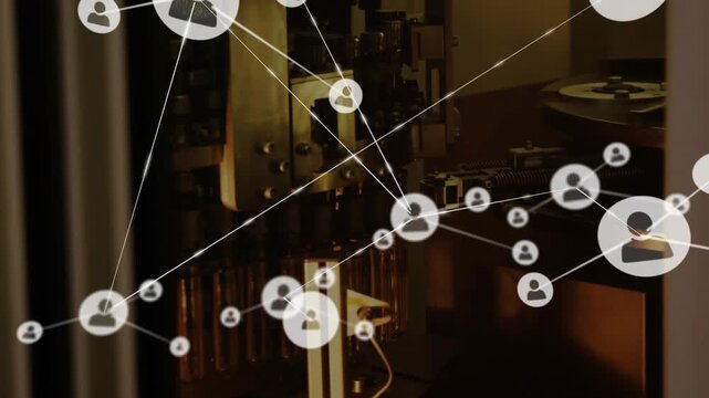 Network overlaying amber machine, initial node appearing and linking user nodes for technology demo