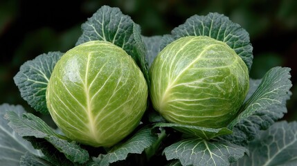 Cabbages grow healthy in the garden showing fresh green leaves and firm heads ready for harvest near other plants under natural light