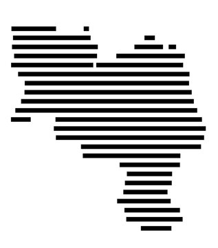 Symbol Map of the city Havelberg (Sachsen-Anhalt, Germany) showing the area of the city with just a few black horizontal lines