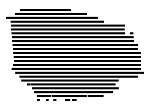 Symbol Map of the city Huy (Sachsen-Anhalt, Germany) showing the area of the city with just a few black horizontal lines
