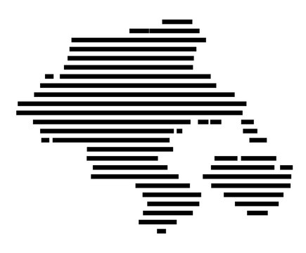 Symbol Map of the city An der Schm&uuml;cke (Th&uuml;ringen, Germany) showing the area of the city with just a few black horizontal lines