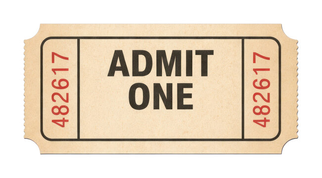 PNG Vintage admit one ticket design.