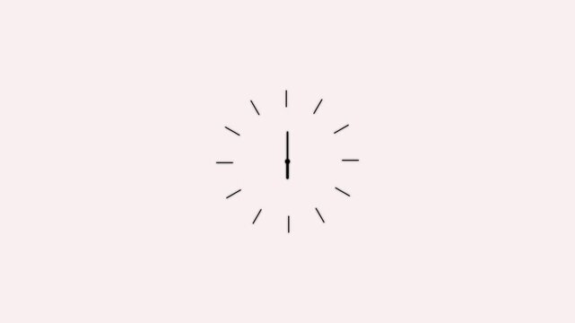 Minimalist clock face with subtle pink background