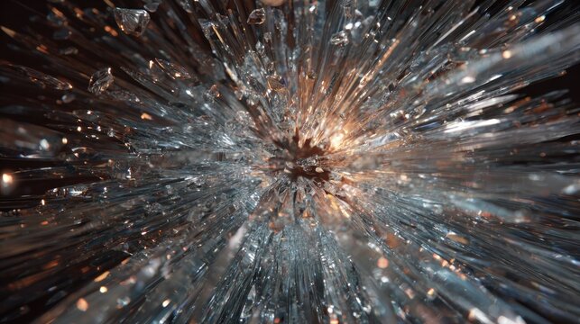 Abstract illustration of a dynamic burst with radiating lines and effects