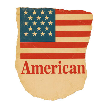 PNG Vintage American flag illustration.